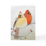 Winter Cardinals Holiday Greeting Card
