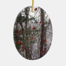 Winter Cardinals Ornaments