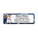 Winter Cartoon American Pit Bull Terrier Custom Return Address Labels