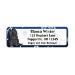 Winter Cartoon Black Briard Custom Return Address Labels
