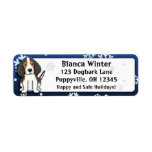 Winter Cartoon Treeing Walker Coonhound Return Address Labels