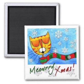 Winter Cat - Meowrry Xmas! Magnet