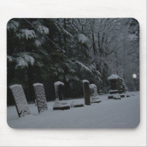 Winter Cemetery with Orb mousepads
