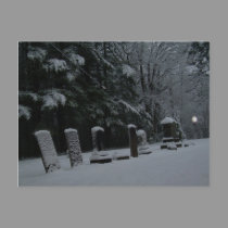 Winter Cemetery with Orb postcards