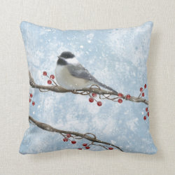 Winter Chickadee Pillow