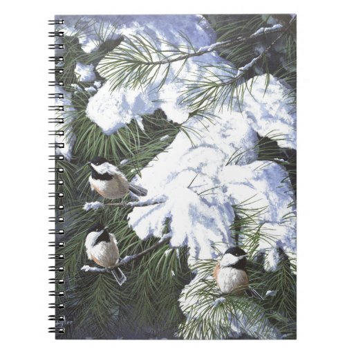 "Winter Chickadees" Spiral Notebooks