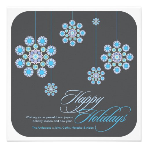 Winter Christmas Flowers Holiday Greetings Custom Invitations