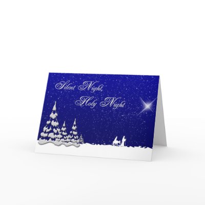 Winter Christmas Silent Night Greeting Card by StarStock