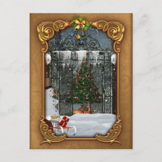 Winter Christmas Tree Postcard postcard