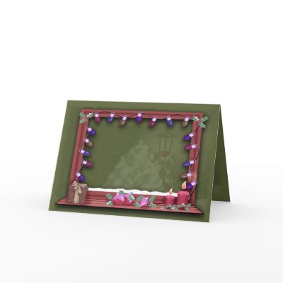 Winter Christmas Window Lights Photo Insert Greeting Cards by beverlytazangel