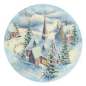 WINTER CHURCH by SHARON SHARPE stickers by sharonsharpe WINTER CHURCH by SHARON SHARPE stickers