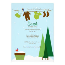 Winter Clothesline Baby Shower Invite