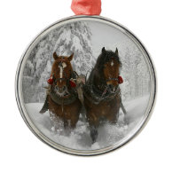 Winter Clydesdales Christmas Tree Ornaments