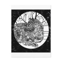 Winter Coat Black Postcard by rosiesworkshop Winter Coat Black Postcard