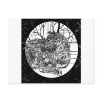 Winter Coat Black Postcard by rosiesworkshop Winter Coat Black Postcard