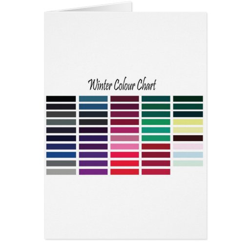 Winter Color Chart Card