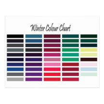 Winter Color Chart Post Card