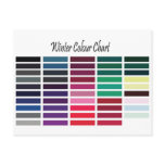 Winter Color Chart Post Card