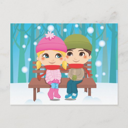 Winter Couple zazzle_postcard