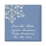 Winter Crystal Snowflake Save the Date Magnet
