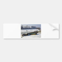 winter - danube river in frosty day bumper sticker