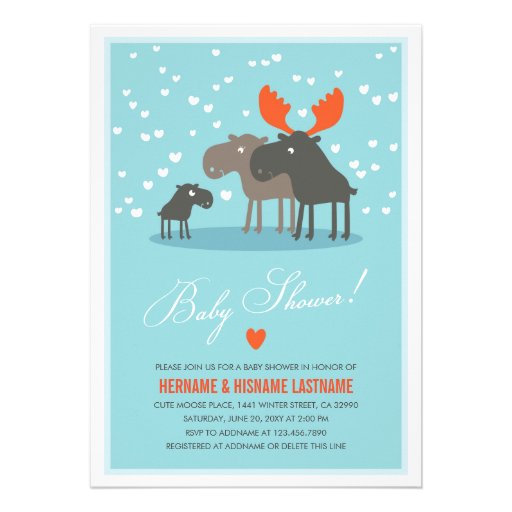 Winter Deer Family Couples Baby Shower Invitation