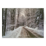 Winter dirt road greeting card