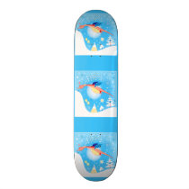 Winter Dragon Flying Through Snowflakes Skateboard Deck