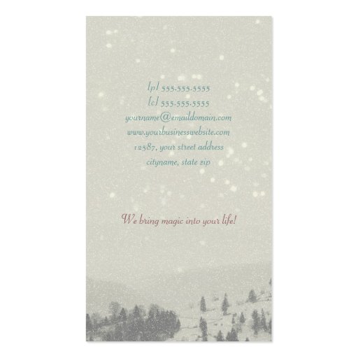 Winter Dreamflight (Christmas Time) Business Card Templates (back side)