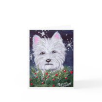 Winter Dreams Westie Notecard by TRBrown Winter Dreams Westie Notecard