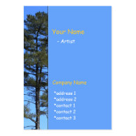 winter evergreen tree blue business cards. business card template