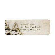 Winter Evergreens Vintage Address Label