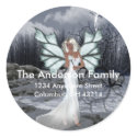 Winter Fairy D4 - Fantasy Return Address Labels stickers