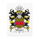 Winter Family Crest postcards