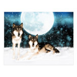 winter fantasy art wolf postcard from moonalke