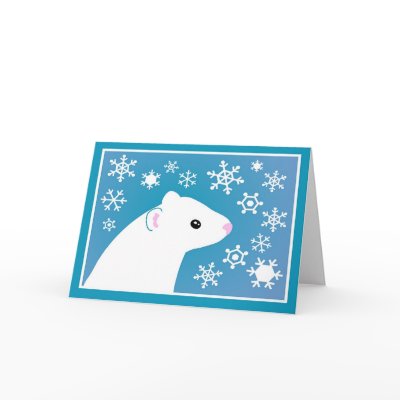 Winter ferret greetings greeting card by ferrettoons