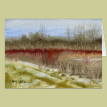 "Winter Field Sketch " oil landscape cards