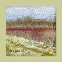 "Winter Field Sketch" oil landscape magnets