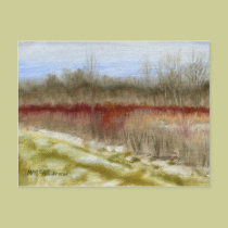 "Winter Field Sketch" oil landscape postcards