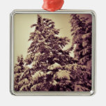 Winter firs christmas tree ornament