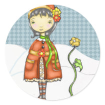 winter flower stickers