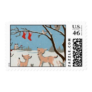 Winter Forest Animals Stamps