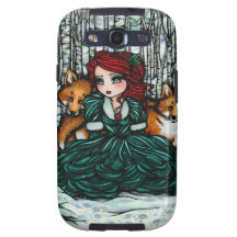 Winter Forest Fox Snow Fantasy Girl by Hannah Lynn Galaxy S3 Cover