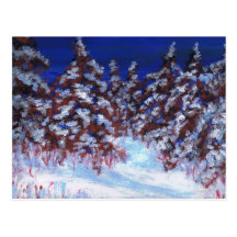 winter forest postcard