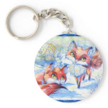 Winter Foxes keychains