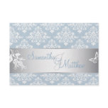 Winter Frost Damask Directions Card invitations