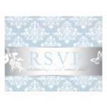 Winter Frost Damask RSVP Card Personalized Announcements