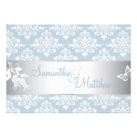 Winter Frost Damask Wedding Invitation Card