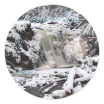 WINTER FROZEN WATERFALL by SHARON SHARPE stickers