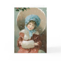 Winter Girl Old Fashion Christmas Cards